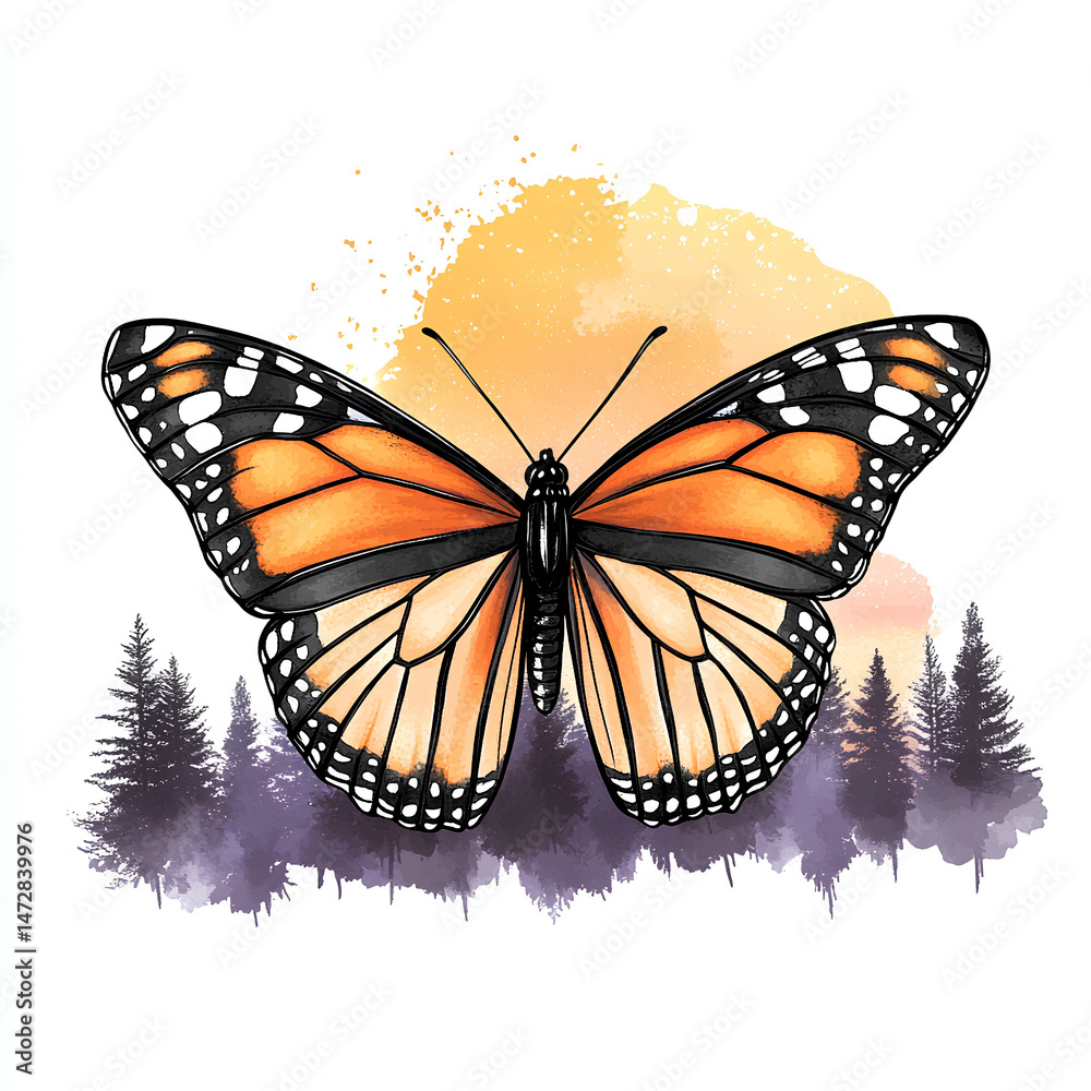 Fototapeta premium butterfly on white background