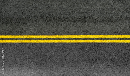double yellow line on the road surface