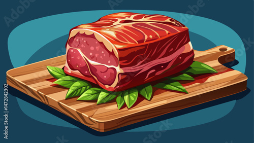 Dry aged beef fillet steak natural offered as closeup on a wooden cutting board Very beautiful