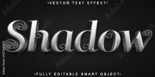 Gray Stamp Shadow Clean Vector Fully Editable Smart Object Text Effect