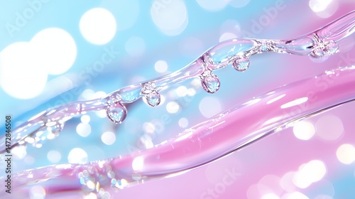 Water Droplets on Stream with Bokeh Effect