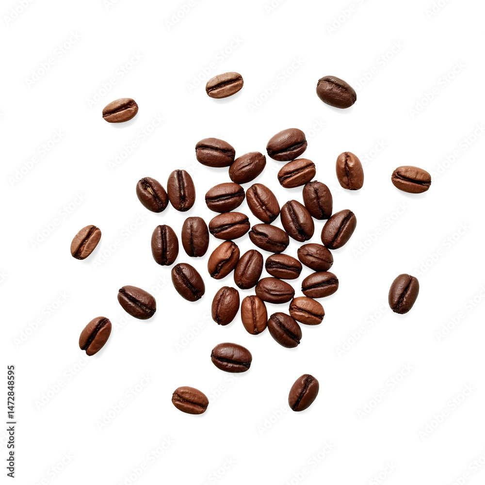 Obraz premium Cocoa beans for chocolate on a transparent background