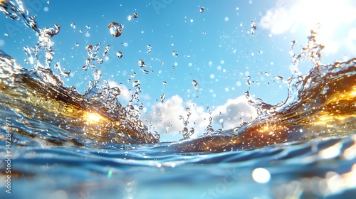Water Splash in Sunlight