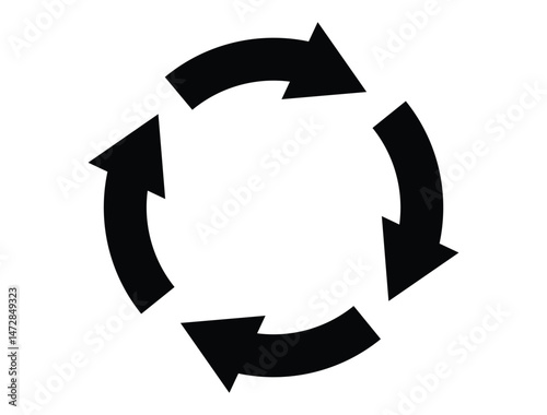 Circular arrow icon, refresh, reload arrow icon symbol sign. Rotation arrow icon. Repeat arrow button. Vector illustration