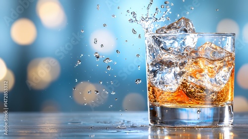 Whiskey with Ice Splash