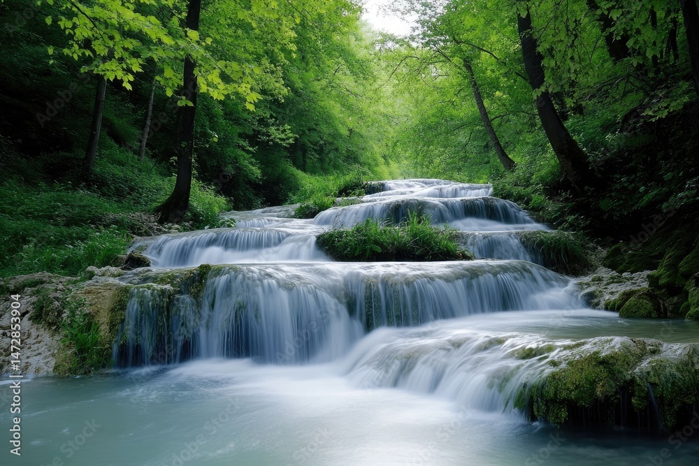 Cascading Waterfall in Lush Forest (9) Cascading Waterfall in Lush Forest (9)