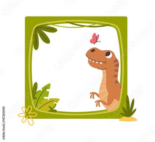 Prehistoric dinosaur baby shower card