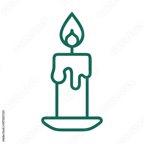Christmas candle dripping wax on a holder in a minimalist style  