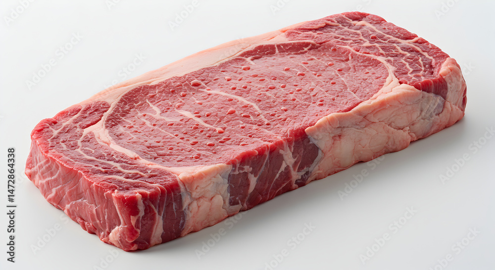 Fototapeta premium Juicy Raw Sirloin Steak Prepared For a Delicious Culinary Experience