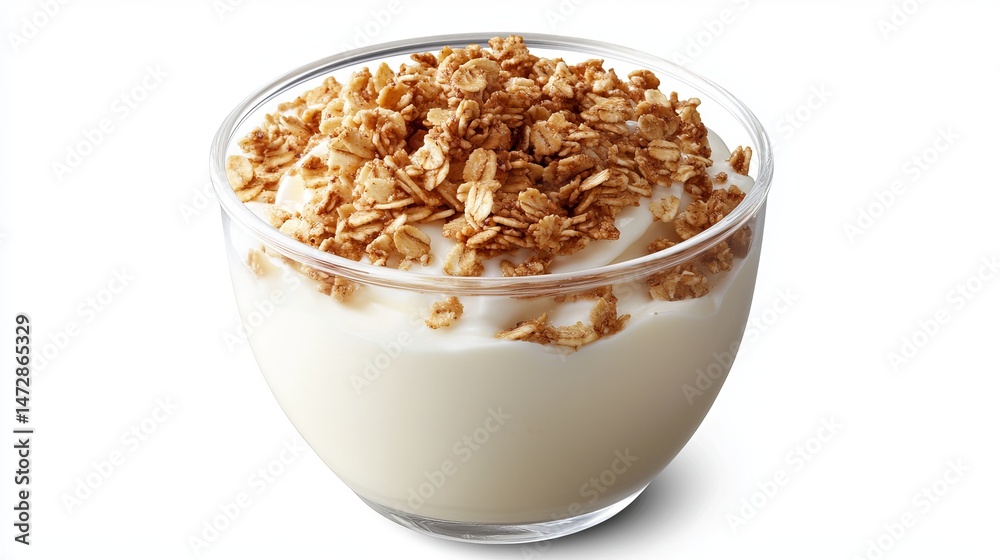 Delicious creamy yogurt with crunchy granola topping breakfast eat food bowl meal diet snack sweet Delicious creamy yogurt with crunchy granola topping breakfast eat food bowl meal diet snack sweet