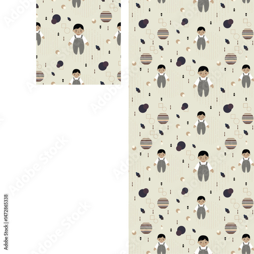 Baby clothing Pattern, seamless pattern for kids, fun repeat pattern for textiles, wallpaper, baby accessories