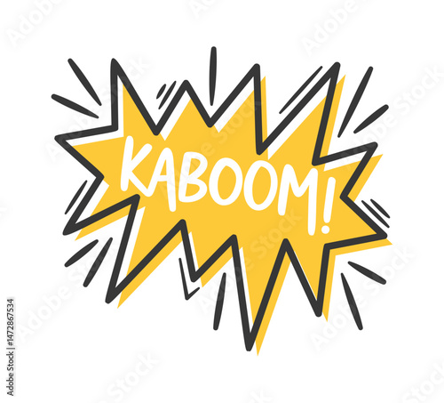 Boom lightning cartoon comic sticker
