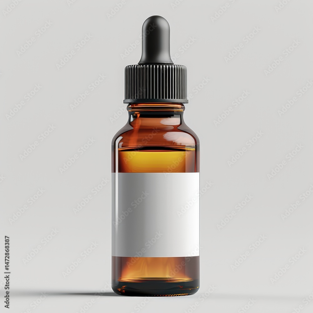 Fototapeta premium Modern Cosmetic Bottle Mockup with Blank Label, Isolated on White Background for Product Branding and Design Presentation