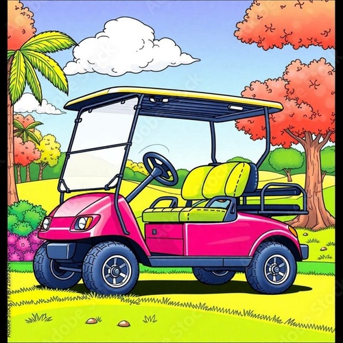 golf cart on the road