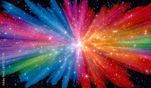 Colorful Explosion of Light and Energy in a Cosmic Background Displays Stunni...