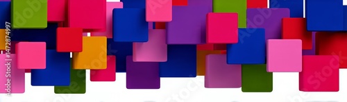 Vibrant Abstract Design Featuring Colorful Hexagons on a White Background
