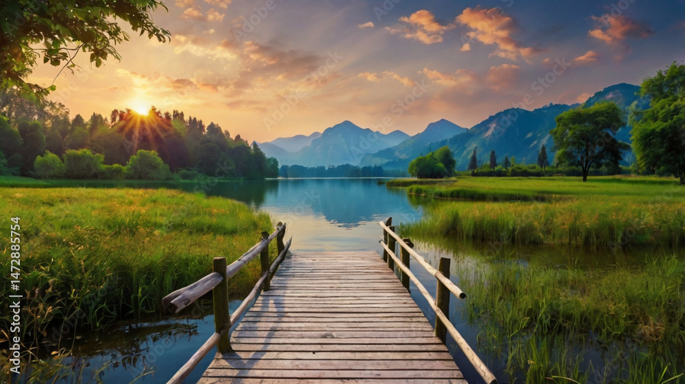 Fototapeta premium beautiful natural scenery background