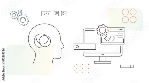 Agile Innovation in Software Development -  Abstract Animated Illustration  as MP4 File