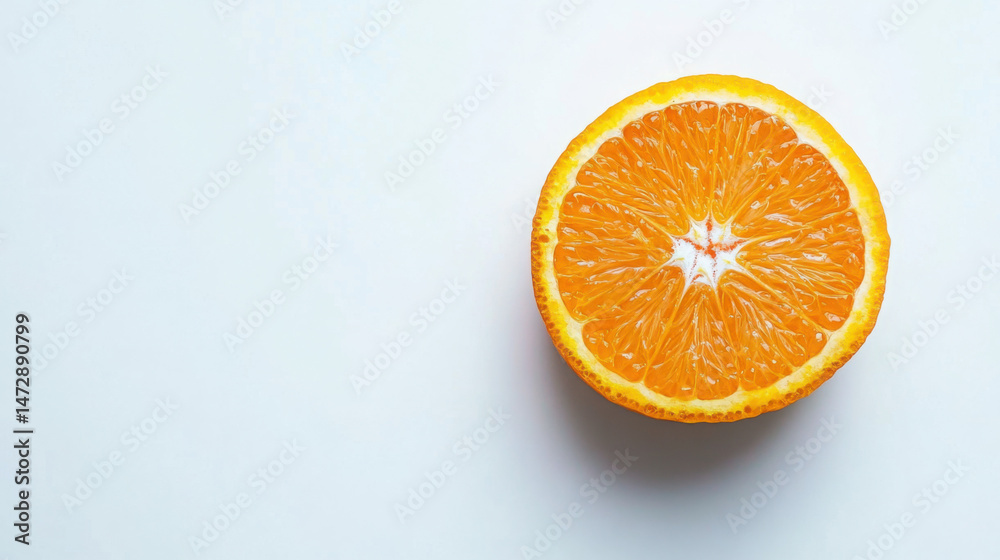 Zesty Freshness: Half of Ripe Tangerine on White Zesty Freshness: Half of Ripe Tangerine on White