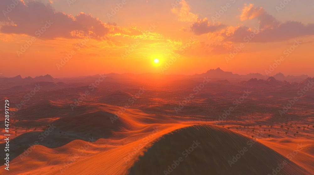 Fototapeta premium Desert sunset panorama (1)