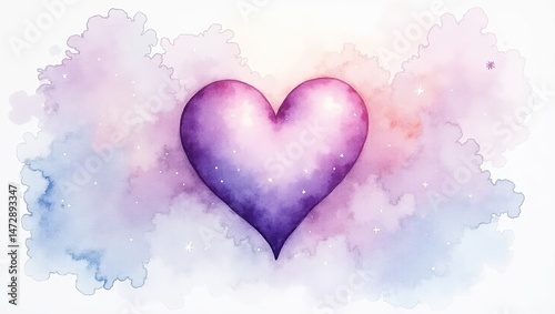 watercolor heart background
