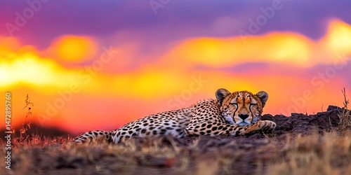 photo of sleeping cheetah 