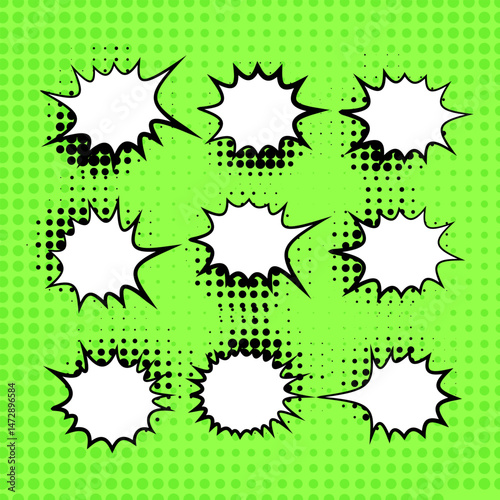 Collection of speech bubbles in a retro comic style for expressing thoughts