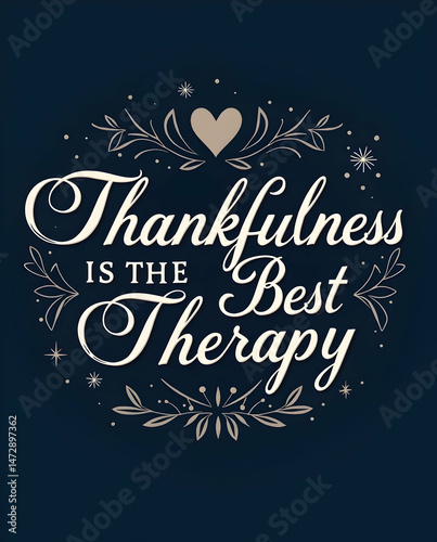 Thankfulness is the Best Therapy Calligraphy