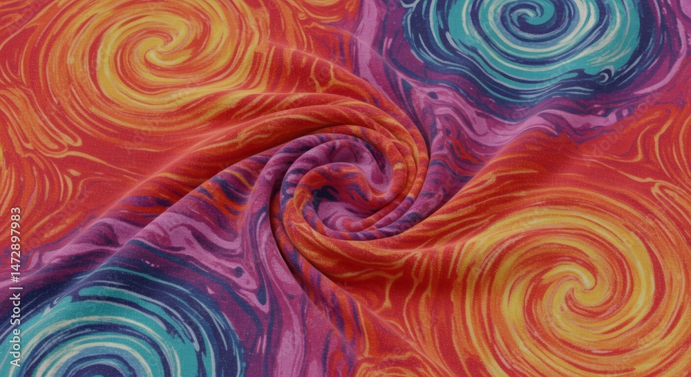 Buy colorful spiral pattern fabric textile online vibrant swirls design material fashion sewing project