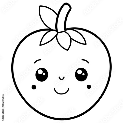 Cute Kawaii Fruit Faces – Vector Set on White