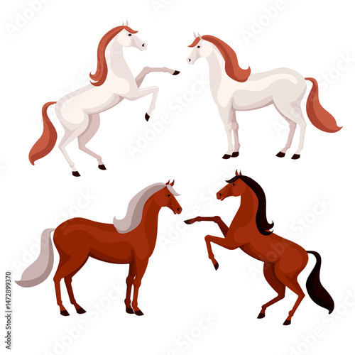 Vibrant illustrations of horse breeds