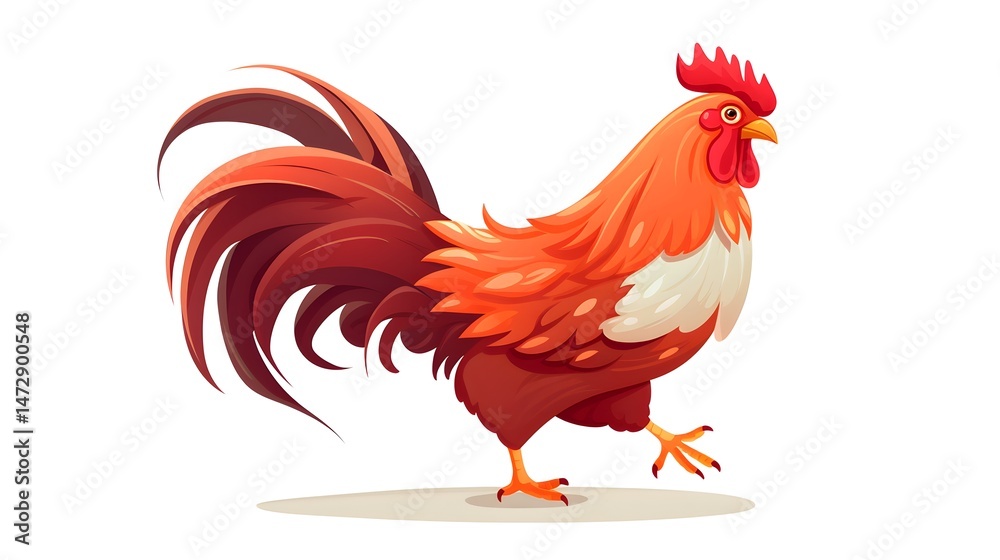 Fototapeta premium Detailed Hen Trace Vector Design on White Background for Professional Projects