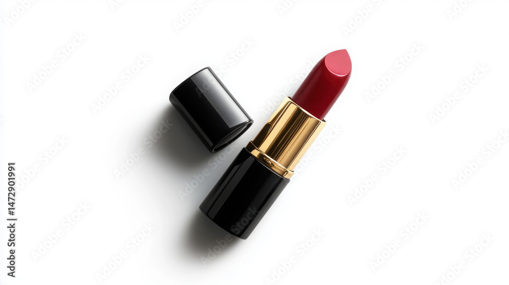 Obraz premium Stroke of Beautiful Lipstick Isolated on White