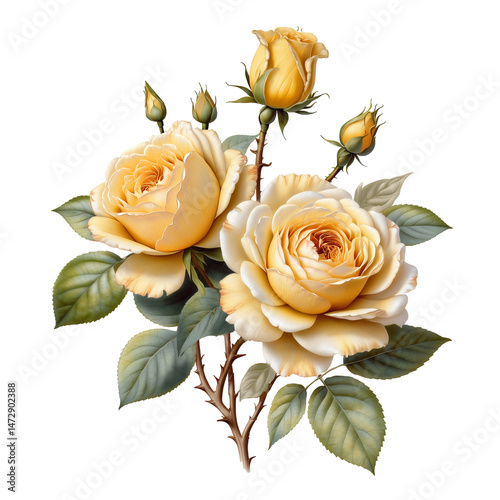 Yellow roses watercolor png or jpg 