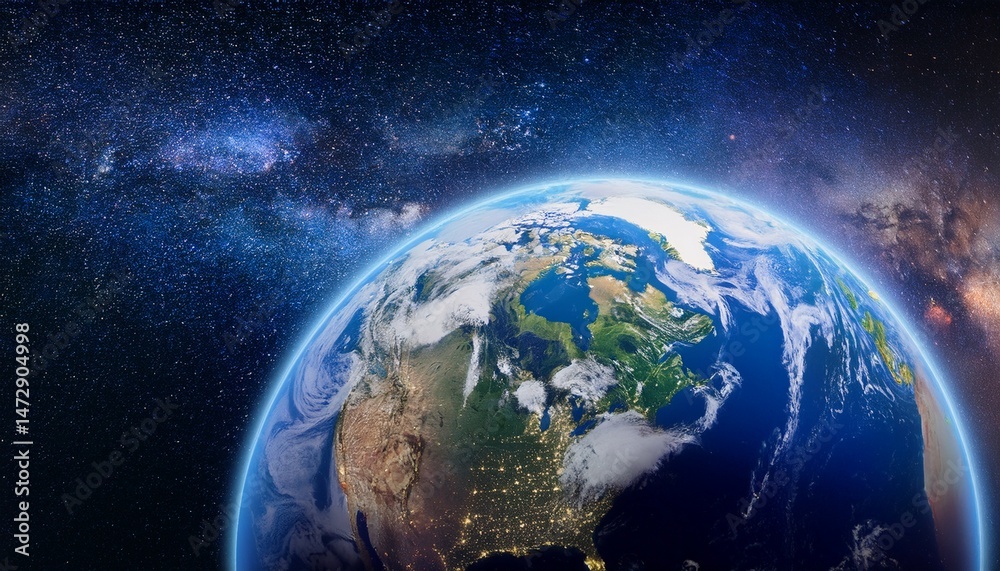 Fototapeta premium planet earth in galaxy space