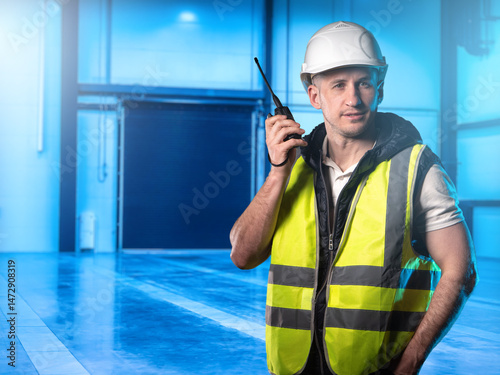 Warehouse worker in safety ...