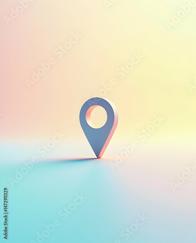 Pastel GPS Marker with Minimalist Style