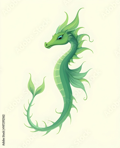 Leafy Sea Dragon with Soft Edges in Light Green