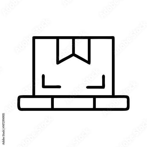 Minimalist box design with ribbon on wooden table for back to school  
