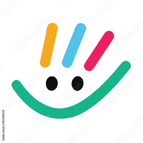 Smile Hand Kid Child Reaching Dream Logo