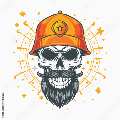 Aesthetic illustration of skul pontilism style Streetwear t shirt design, vector graphic, typographic poster or tshirts street wear and Urban style