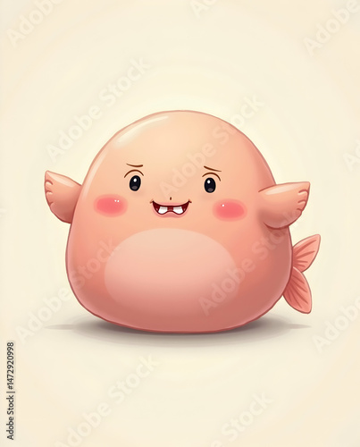 Minimalist Silly Blobfish Illustration