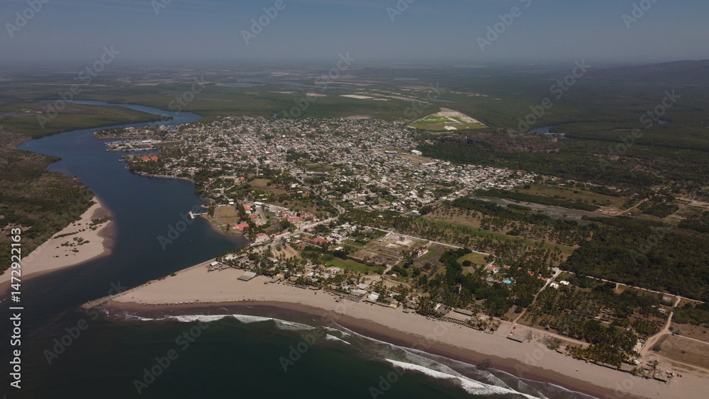 Fototapeta premium Eclipse en san blas nayarit mexico