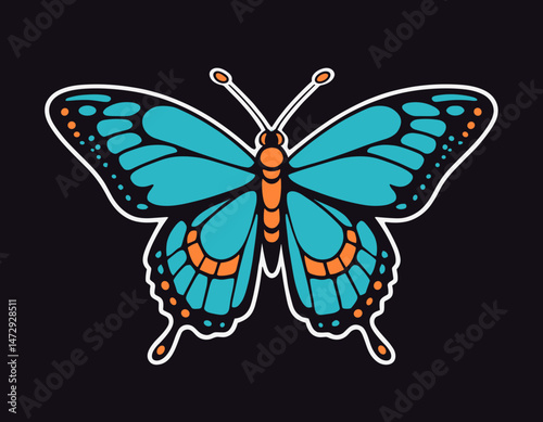 futuristic illustration of butterfly t shirt design, vector graphic, typographic poster or tshirts street wear and Urban style