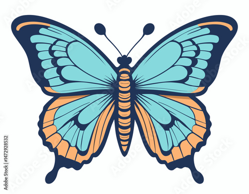 futuristic illustration of butterfly t shirt design, vector graphic, typographic poster or tshirts street wear and Urban style