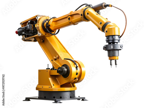 Industrial robotic arm with articulated joints for automated manufacturing processes