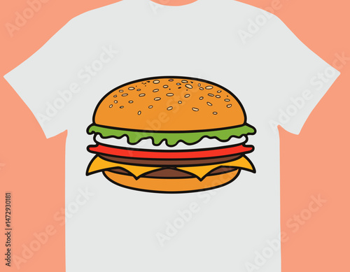 cartoon character of burger Graphic Design for T shirt Street Wear and Urban Style