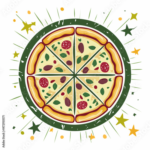Vintage illustration of pizza vector t shirt design, vector graphic, typographic poster or tshirts street wear and Urban style
