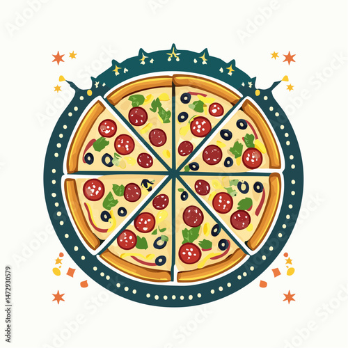 Vintage illustration of pizza vector t shirt design, vector graphic, typographic poster or tshirts street wear and Urban style