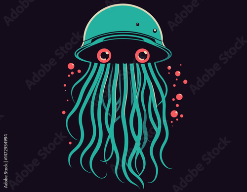 Poison jellyfish t shirt design, vector graphic, typographic poster or tshirts street wear and Urban style
